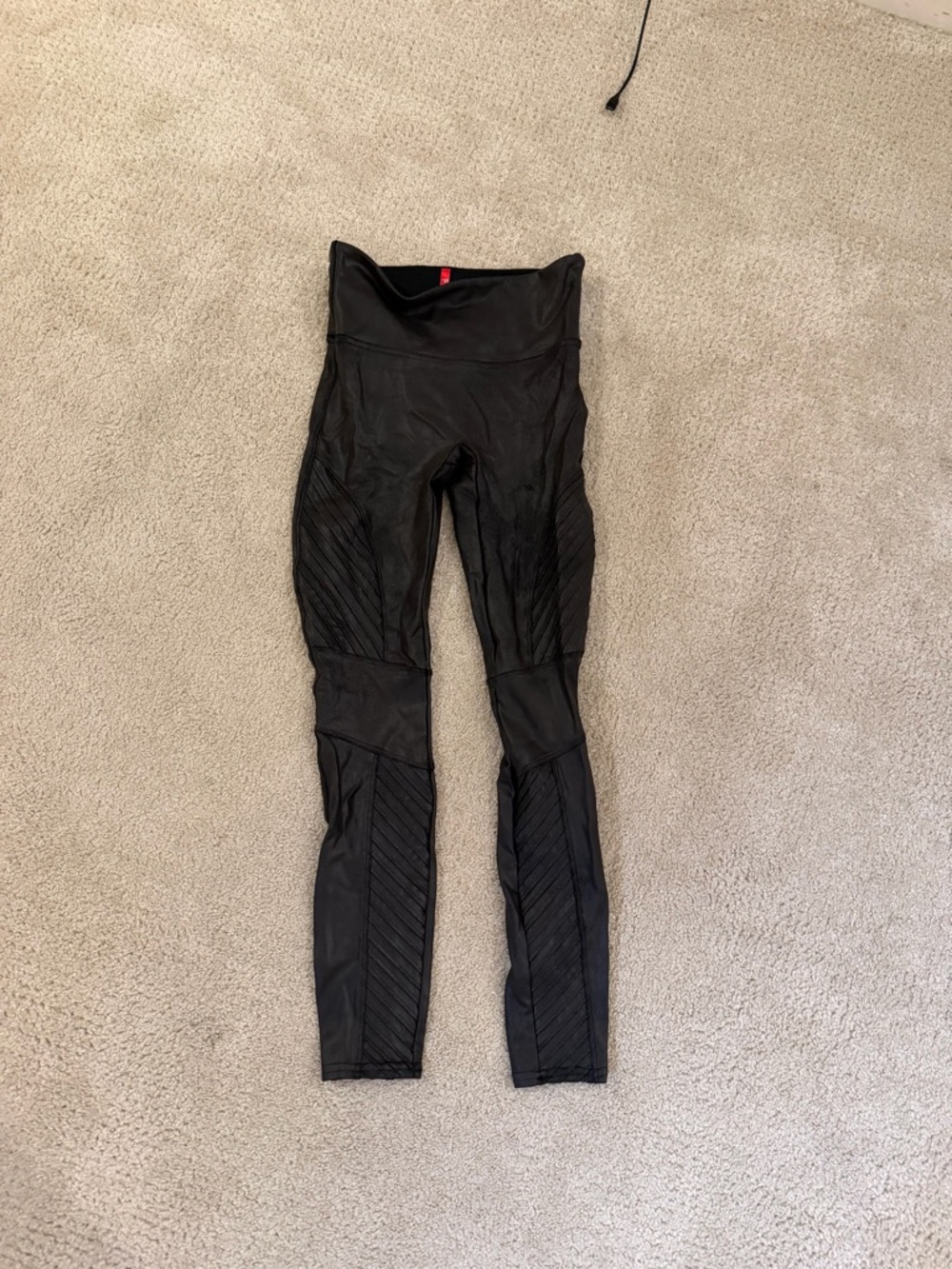 SPANX Black High-Waist Moto Leggings